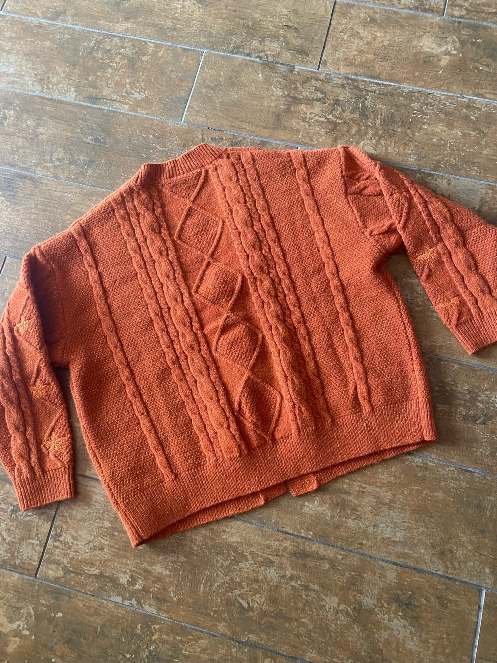Girls Taylor Swift Burnt Orange Knit Cardigan w/ Shimmer. Excellent condition. - Picture 4 of 4